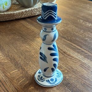 Blue and White Ceramic Candle Holder